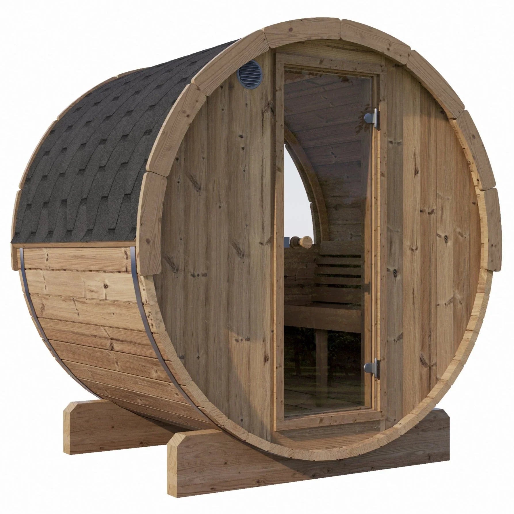 SaunaLife Model E6W 3 Person Sauna Barrel - Window - Saunas King