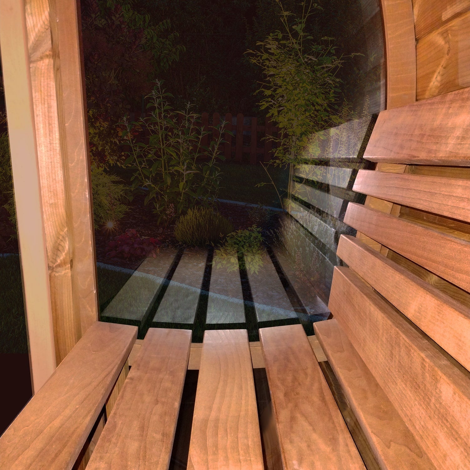 SaunaLife Model E7G 4 Person Barrel Sauna w/ Glass Front - Saunas King