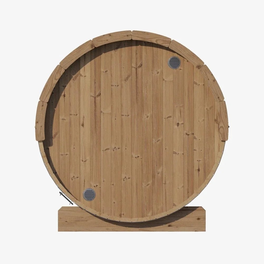 SaunaLife Model E7G 4 Person Barrel Sauna w/ Glass Front - Saunas King