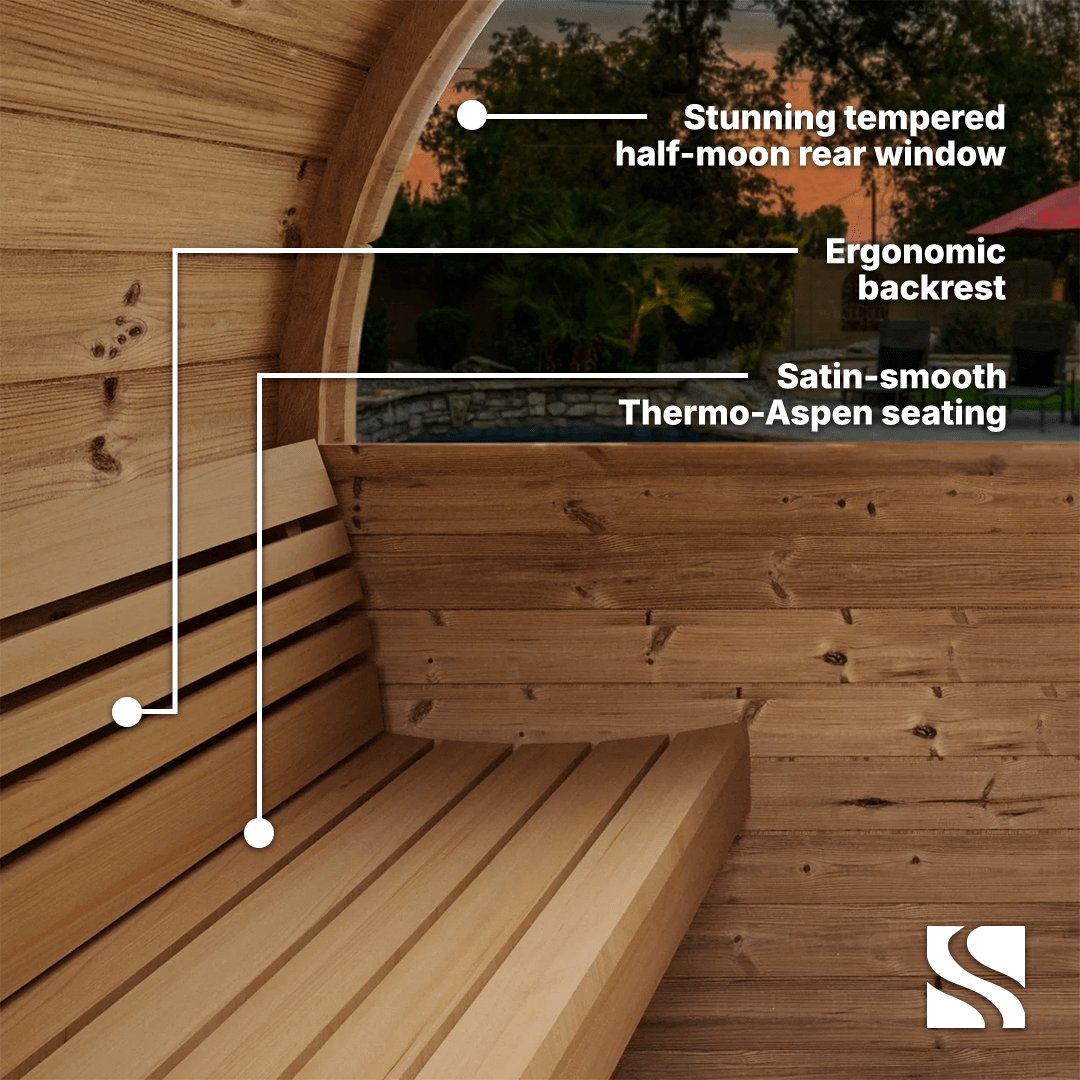 SaunaLife Model E7W 4 Person Sauna Barrel - Window - Saunas King