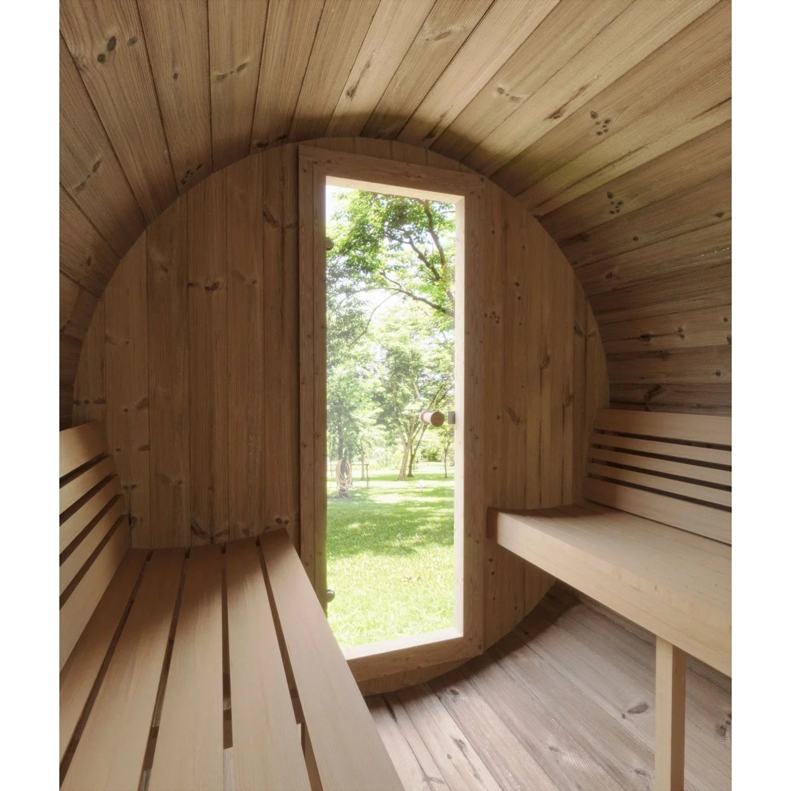 SaunaLife Model E7W 4 Person Sauna Barrel - Window - Saunas King