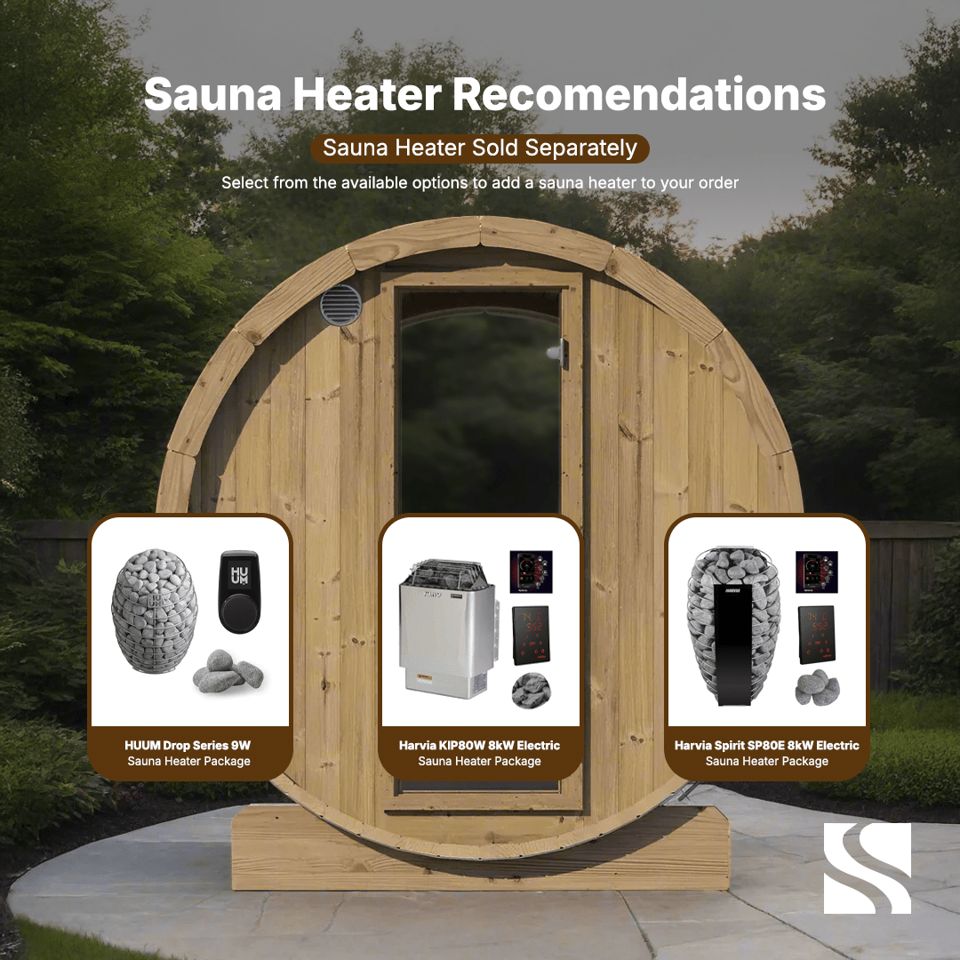 SaunaLife Model E7W 4 Person Sauna Barrel - Window - Saunas King