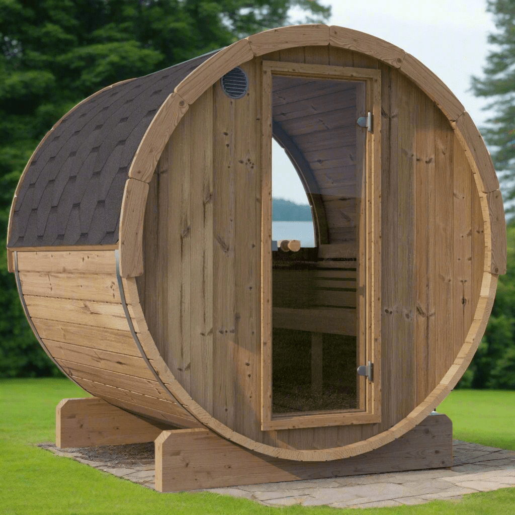 SaunaLife Model E7W 4 Person Sauna Barrel - Window - Saunas King