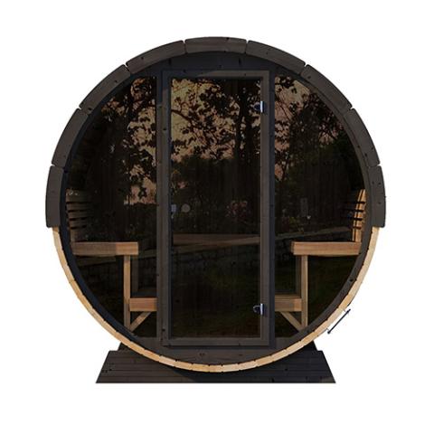 SaunaLife Model EE8G ERGO Series Sauna Barrel 79"L x 91"H (Diameter) Glass Front - Saunas King
