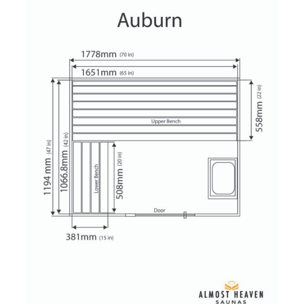 Almost Heaven 2-3 Person Auburn Infrared & Traditional Hybrid Sauna