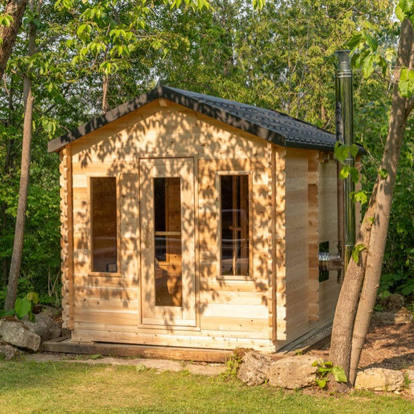 Dundalk LeisureCraft Canadian Timber Georgian 5-6 Person Cabin Sauna with Changeroom