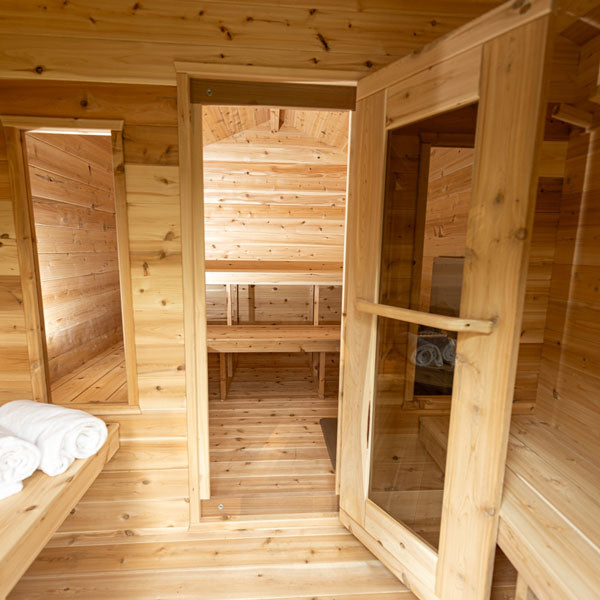 Dundalk LeisureCraft Canadian Timber Georgian 5-6 Person Cabin Sauna with Changeroom