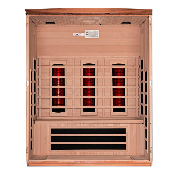 Saunas King The Grandmaster 3 Person Full Spectrum Infrared Sauna - Canadian Hemlock