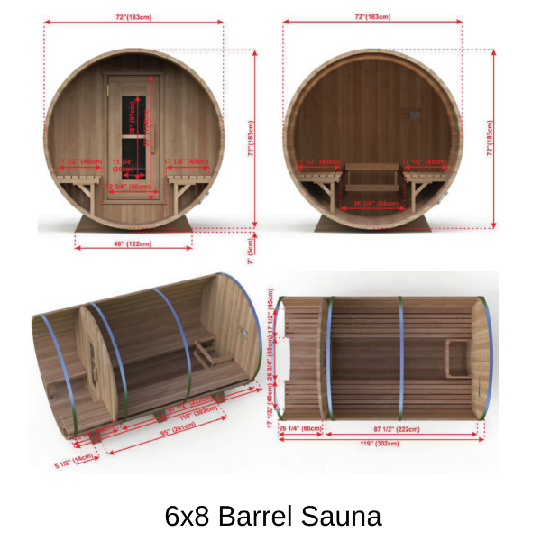 Premium Cedar Barrel Sauna