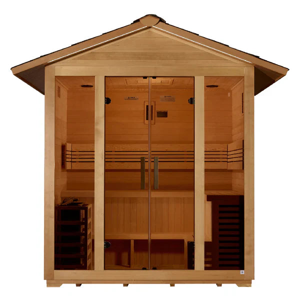 Golden Designs "Vorarlberg" 5 Person Traditional Outdoor Sauna - Canadian Hemlock