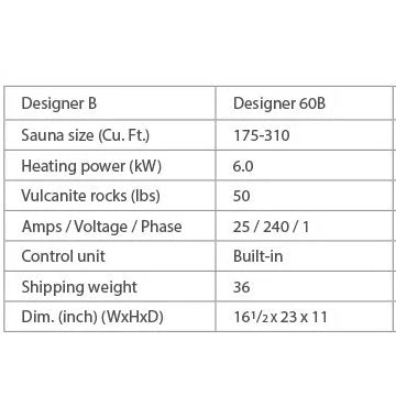 Designer B 6KW Sauna Heater with Rocks - Saunas King