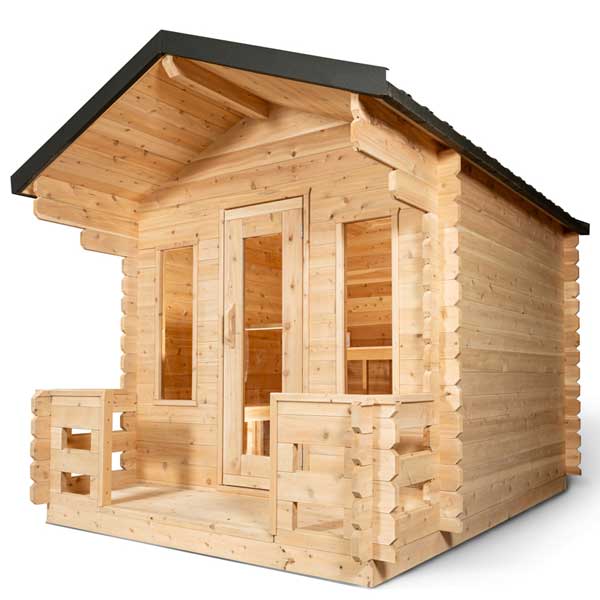 Dundalk CT Georgian Cabin 6 Person Sauna with Porch - Saunas King