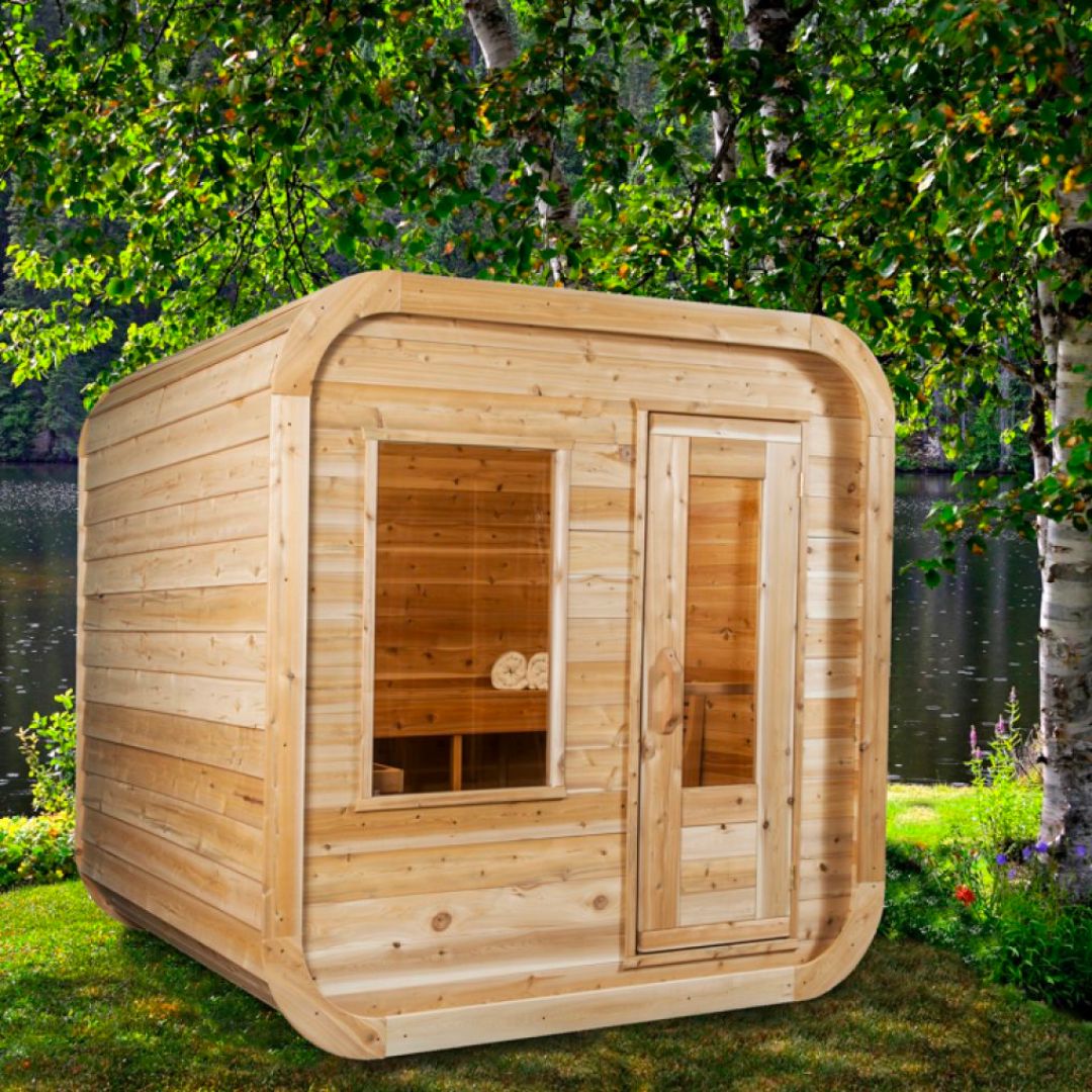 Dundalk CT Luna 4 Person Barrel Sauna - Saunas King