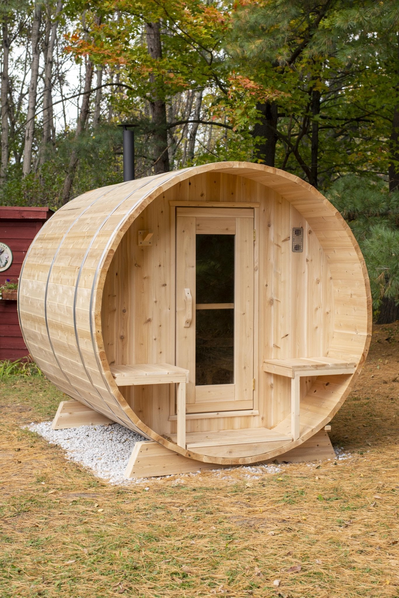 Dundalk CT Tranquility 6 Person Barrel Sauna - Saunas King