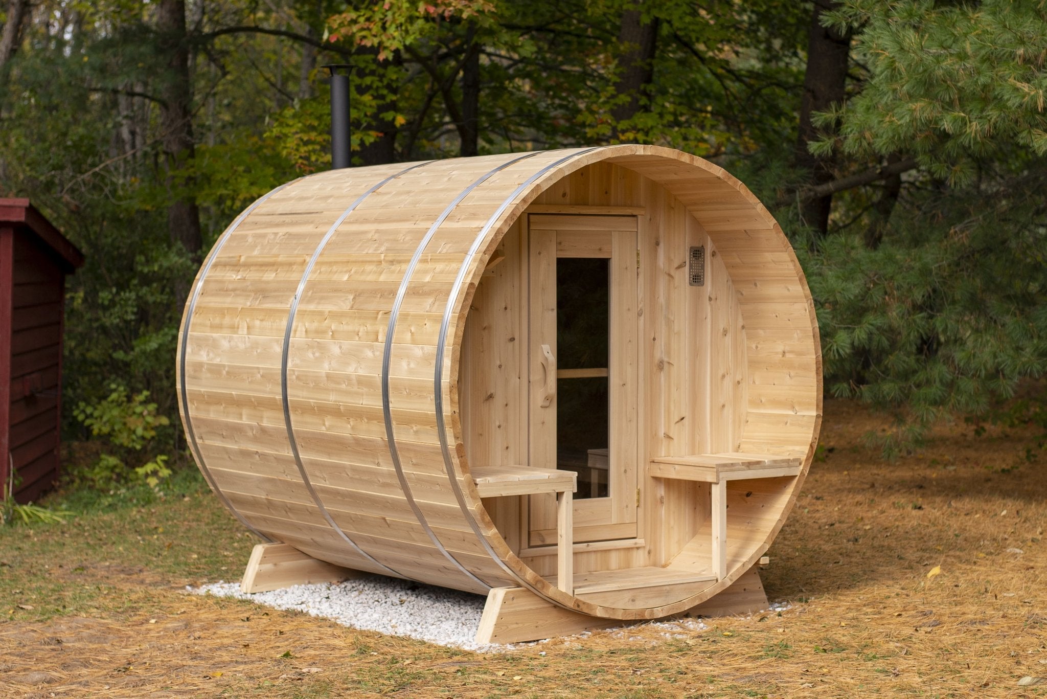 Dundalk CT Tranquility 6 Person Barrel Sauna - Saunas King