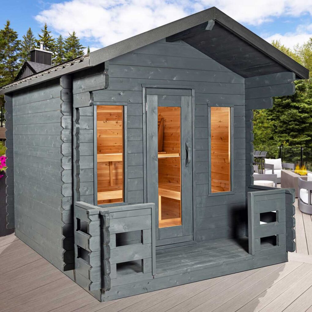 Dundalk Leisure Georgian Cabin Sauna with Porch CTC88PW - Saunas King