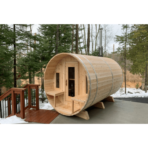 Dundalk LeisureCraft Canadian Timber Tranquility 4 - 5 Person Barrel Sauna CTC2345 - Saunas King