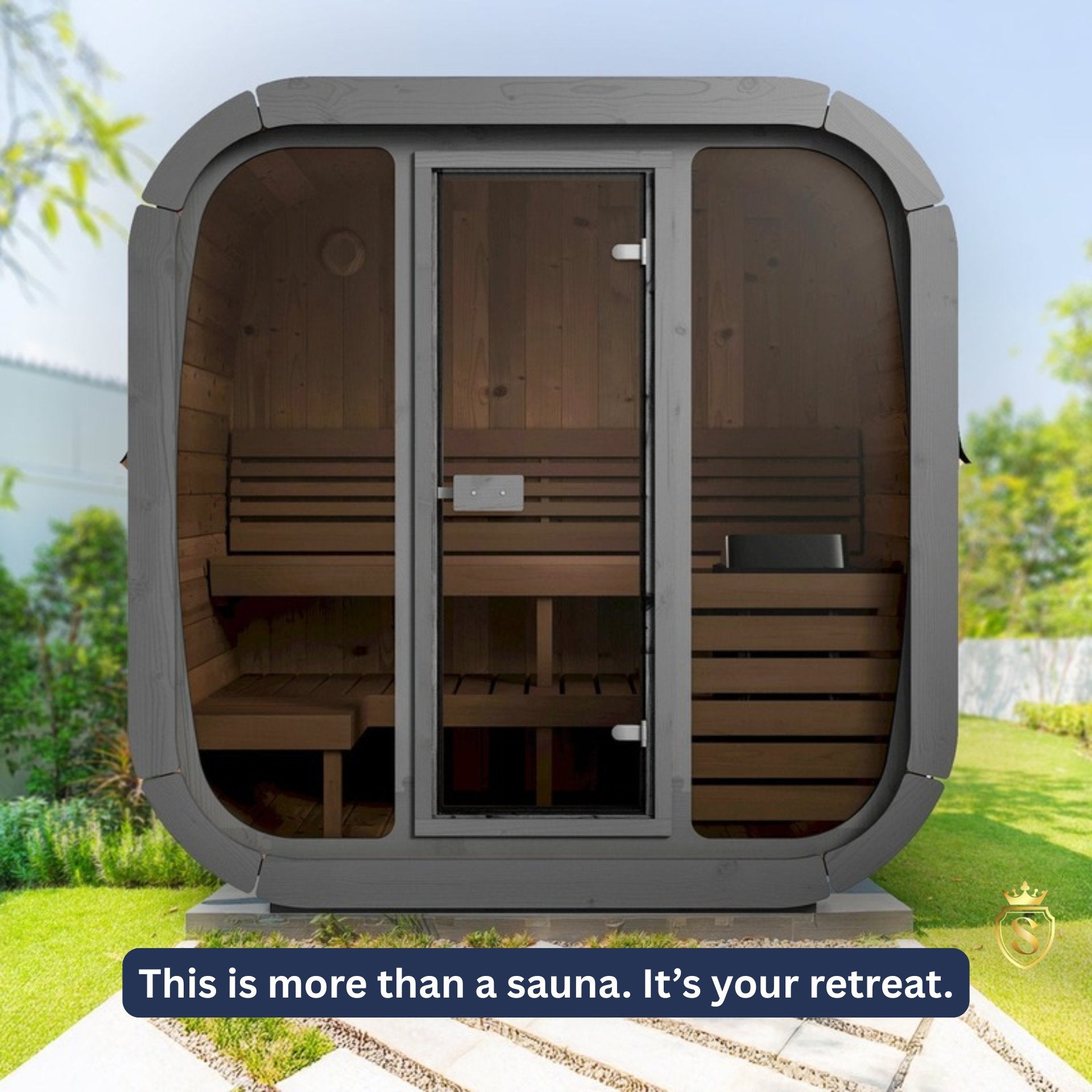 SaunaLife 4 - Person Cube - Series Outdoor Home Sauna Kit Model CL5G - Saunas King