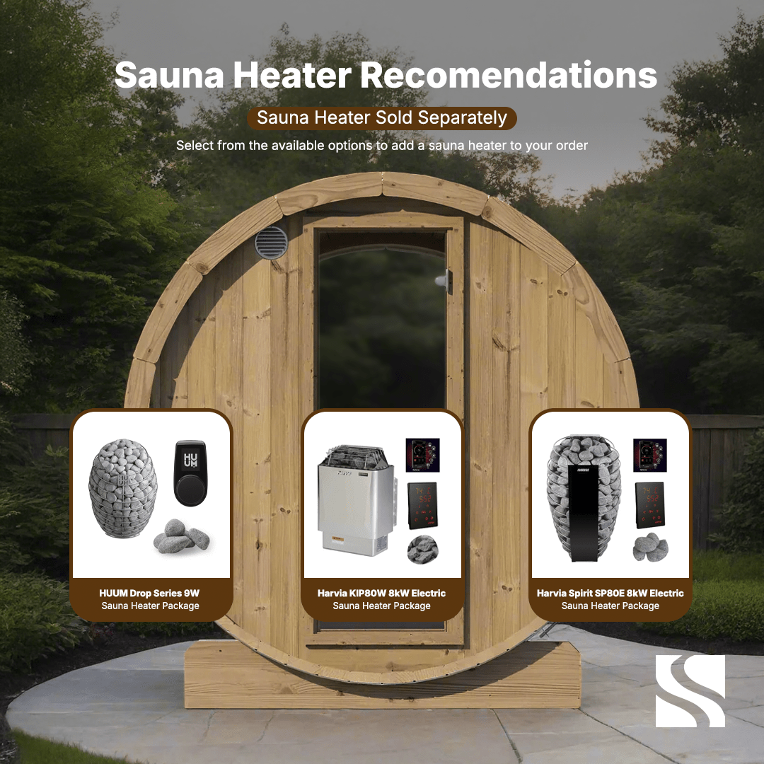 SaunaLife Model E8W 6 Person Sauna Barrel - Window - Saunas King