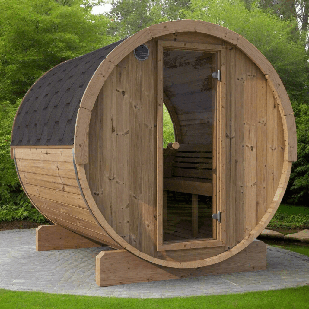 SaunaLife Model E8W 6 Person Sauna Barrel - Window - Saunas King