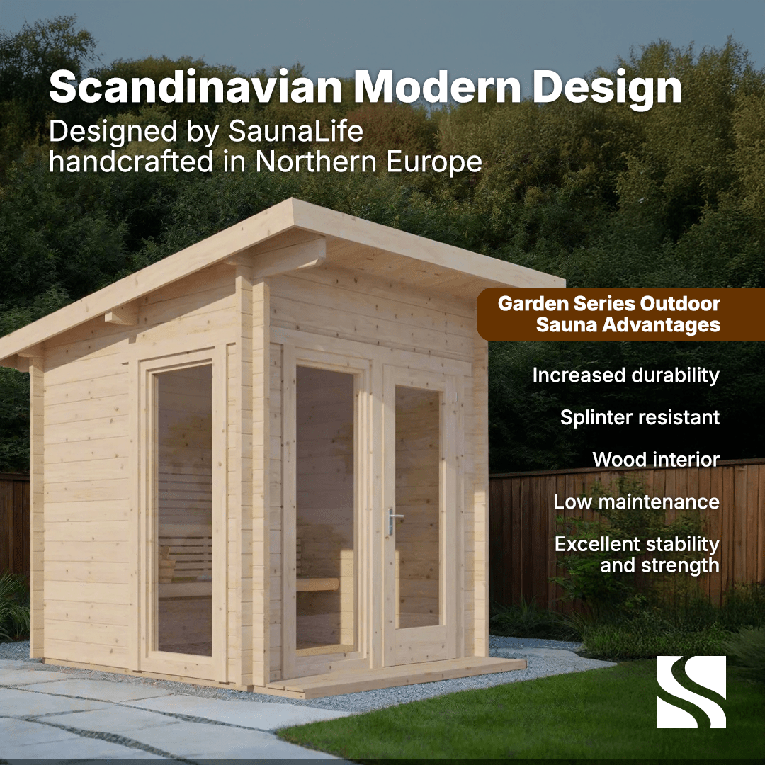 SaunaLife Model G4 6 Person Garden Series Outdoor Home Sauna Kit - Saunas King
