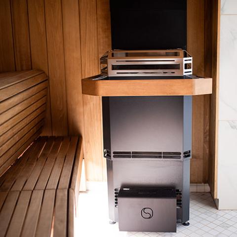 Saunum AIR L 13 Sauna Heater Air Series, 13kW Sauna Heater with Climate Equalizer, Black - Saunas King