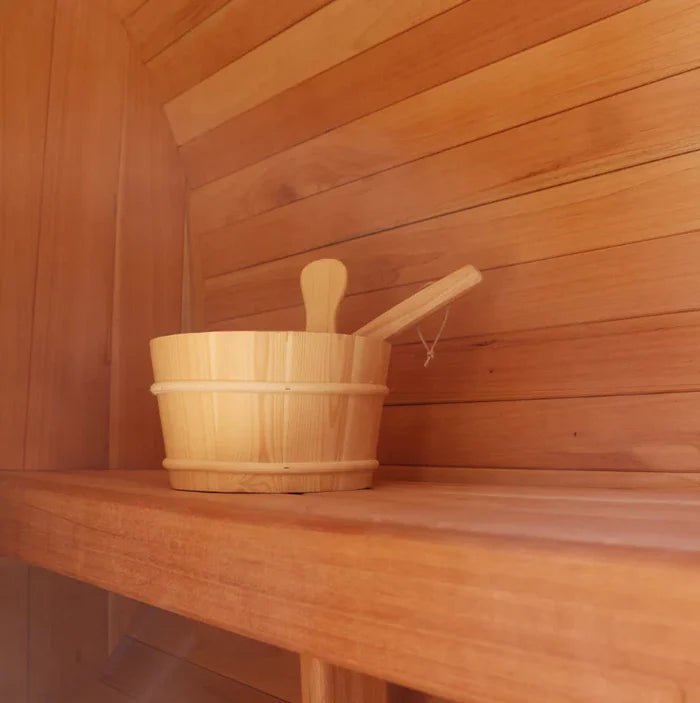 Scandia Electric Barrel Sauna with Canopy - Saunas King